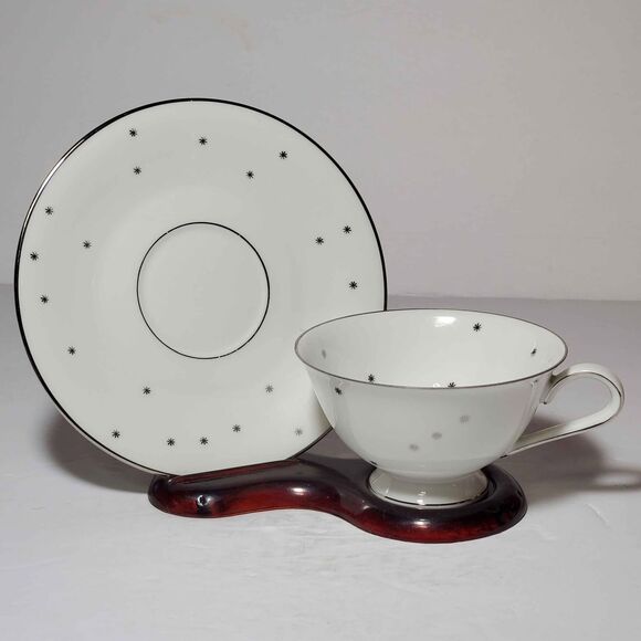 Heinrich Teacup and Saucer Atomic Star Selb Bavaria Germany Vintage - Picture 1 of 8